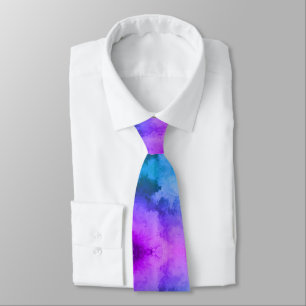 Gravata fundo de aquarela de fumaça azul ciano roxo