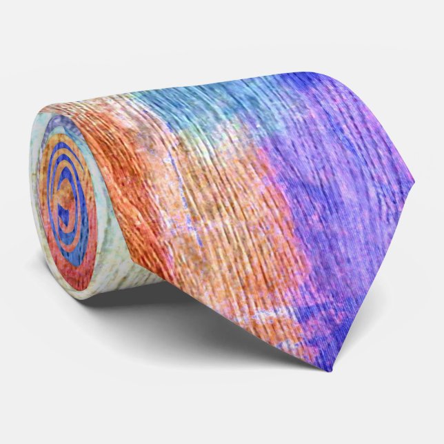 Gravata Fundo de Grão de Madeira Moderno Colorido #7 (Rolled)