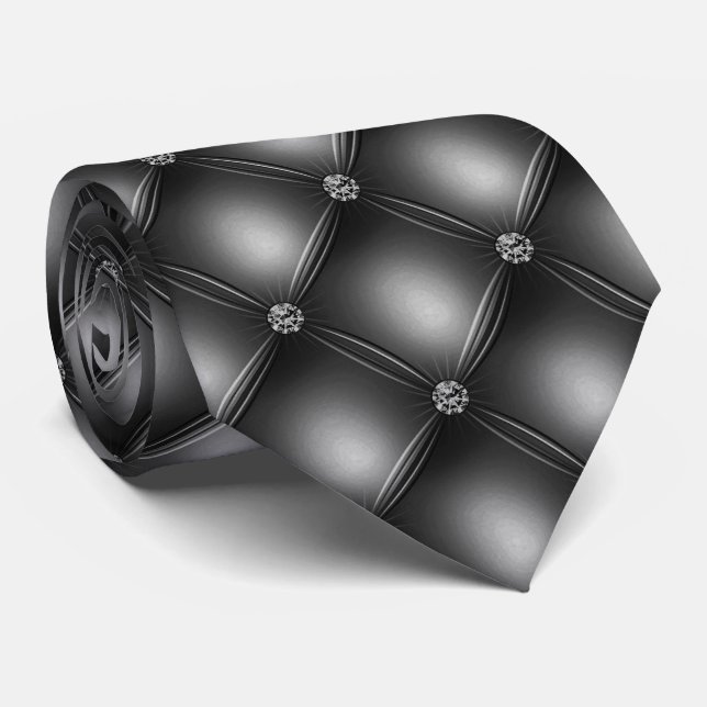 Gravata Fundo e Pérolas de Cinzas Escuras (Rolled)