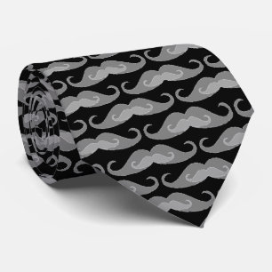 Gravata Fundo preto do teste padrão do bigode do