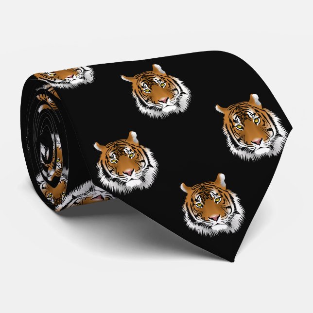 Gravata Fundo preto do tigre (Rolled)