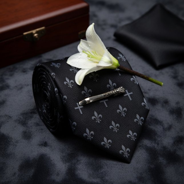 Gravata Funeral da Fleur-de-lis Preta (Criador carregado)