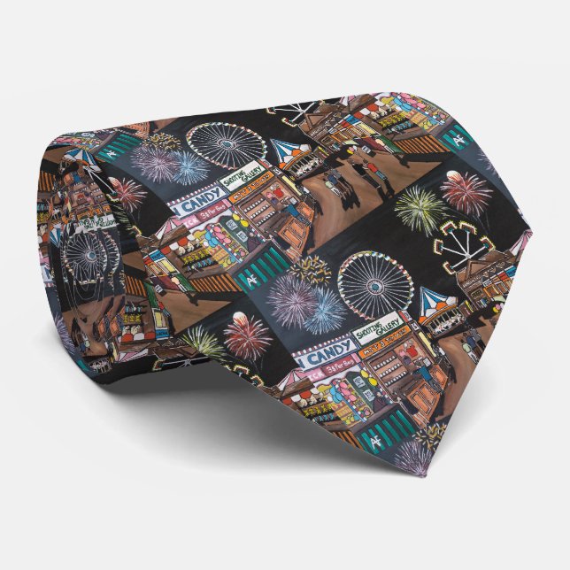 Gravata Funfair no Night Painting de Alfred Fox (Rolled)