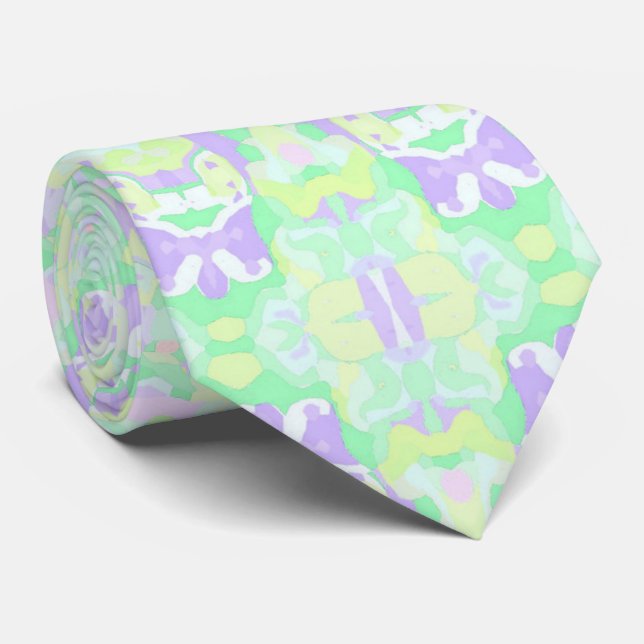 Gravata Funky Boho Ecletismo Pastel Trippy Hippie Mandala (Rolled)