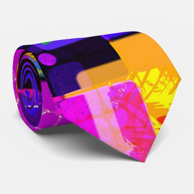 Gravata Funky Geométrico Multicolor Design (Rolled)