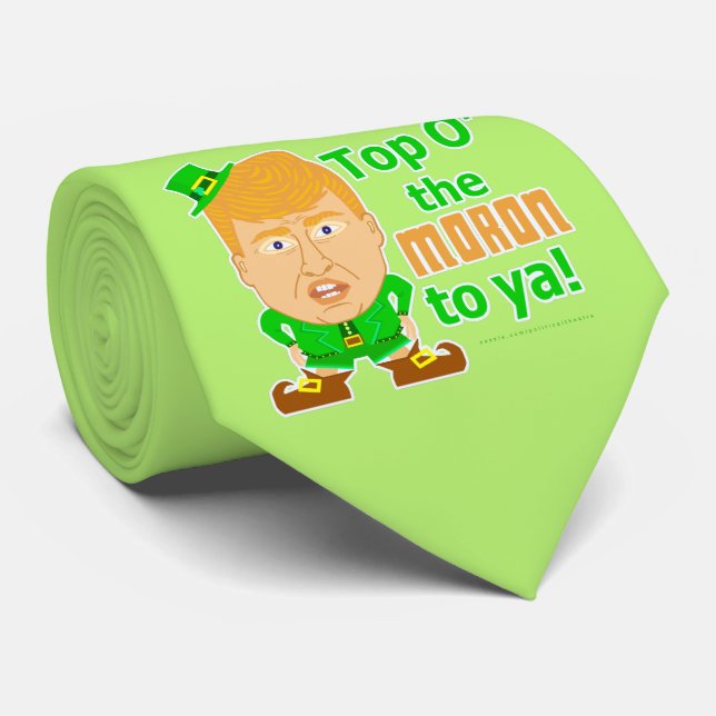Gravata Funny Donald Trump Leprechaun (Rolled)
