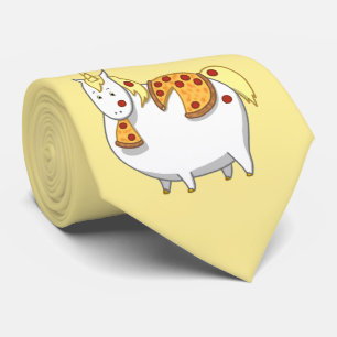 Gravata Funny Fat Unicorn Comendo Pepperoni Pizza