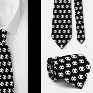 Gravata Futebol de futebol preto e branco