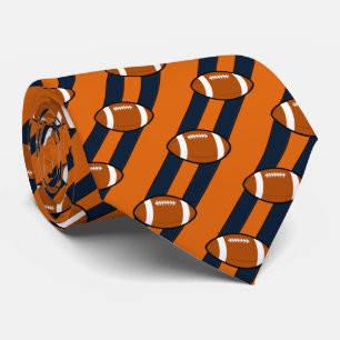 Gravata Futebol Necktie Orange e Black Stripes