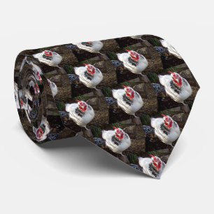 Gravata Galinha Branca E Negra Espetacular,