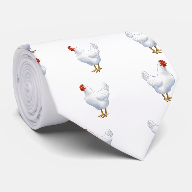 Gravata Galinha-da-índia branca (Rolled)
