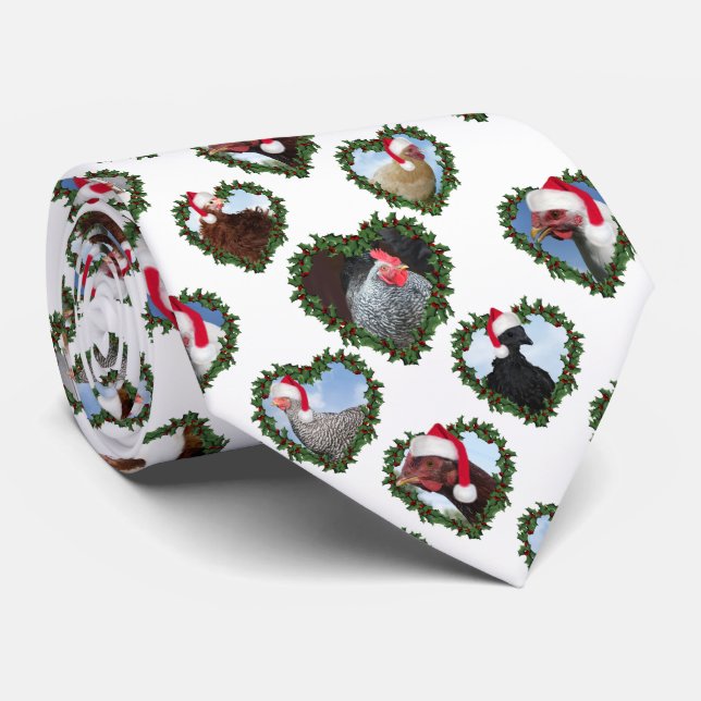 Gravata Galinheiros em Trela de Coração Natal (Rolled)