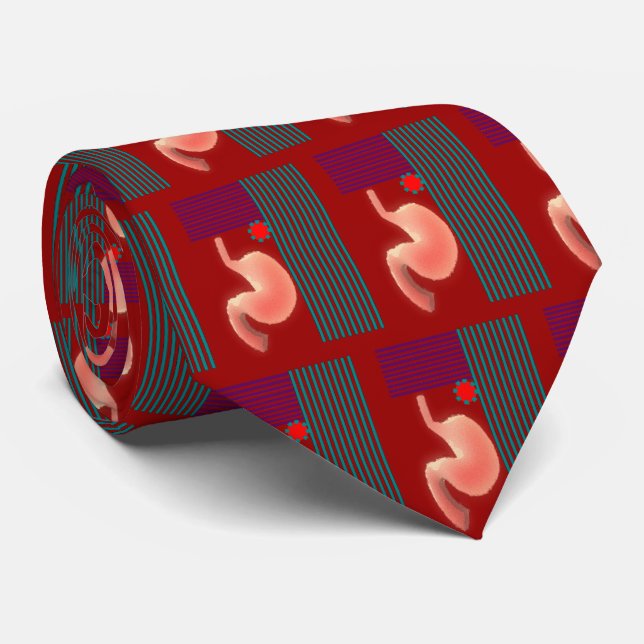 Gravata Gastroenterologista Mens Artsy Stomach Design (Rolled)