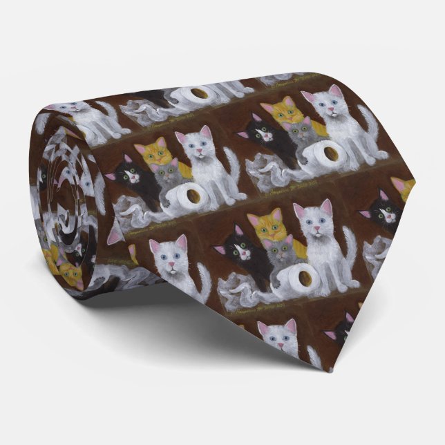 Gravata Gatinhos Reproduzíveis (Rolled)