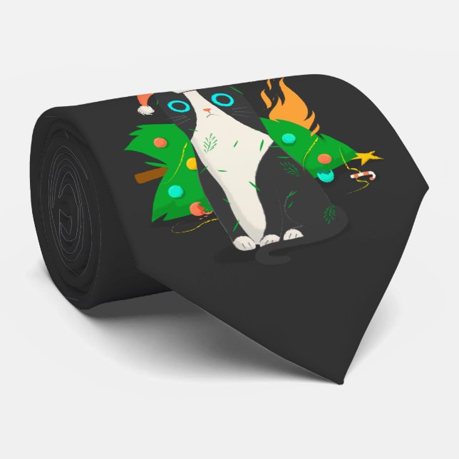 Gravata Gato de Natal rabugento (Rolled)