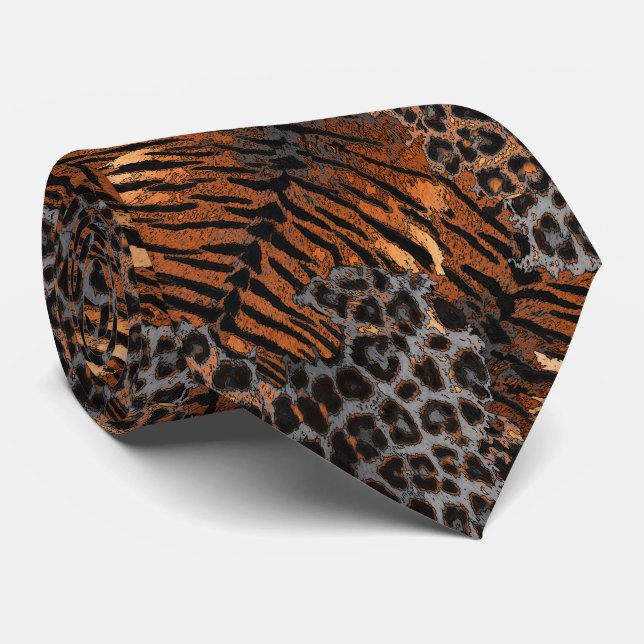 Gravata Gato de pele de tigre-leopardo com manchas (Rolled)