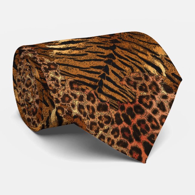 Gravata Gato de pele de tigre-leopardo com manchas (Rolled)