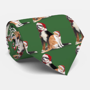 Gravata Gato e Cachorro com Papai Noel