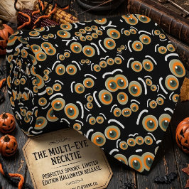 Gravata Gato Medroso Olhos de Boo no Halloween Padrão