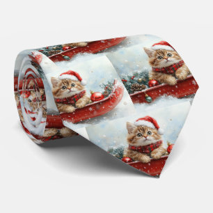 Gravata Gato Persa com Lama Deixe-o nevar no Natal