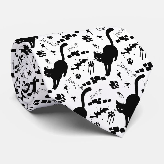 Gravata Gato preto na rua (Rolled)