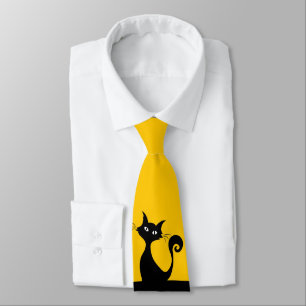 Gravata Gato Preto no Esporte Amarelo