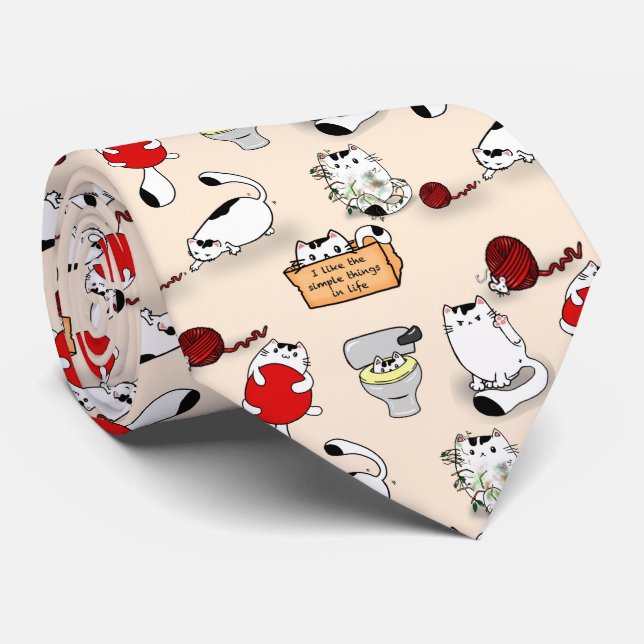 Gravata Gatos (Rolled)