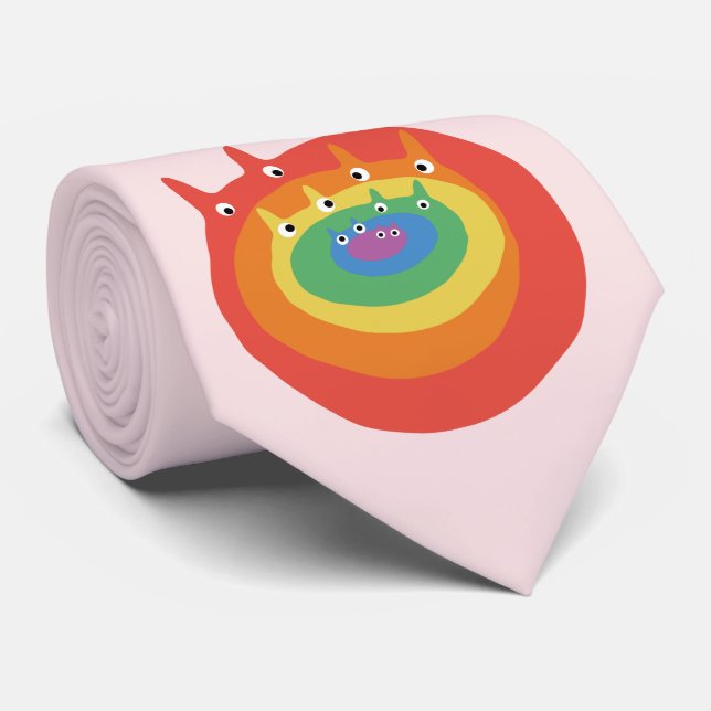 Gravata Gatos Arco-Íris (Rolled)