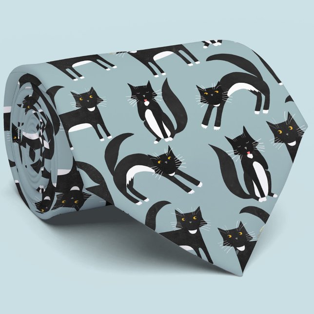 Gravata Gatos de Tuxedo preto e branco (Criador carregado)
