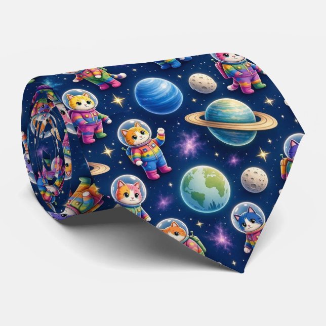 Gravata Gatos Espaciais Planetas Intergalácticos Sistema S (Rolled)