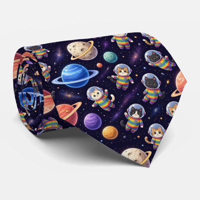 Gravata Gatos Espaciais Planetas Intergalácticos Sistema S (Rolled)
