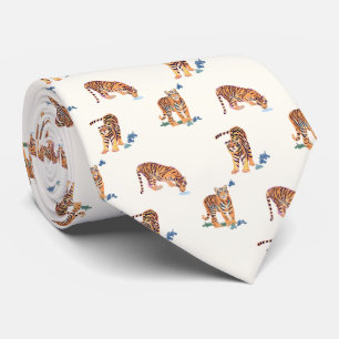 Gravata Gatos miúdam tigres de marfim