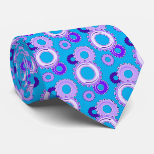 Gravata Gear Heads - Muitos tons de Roxo no Turquesa
