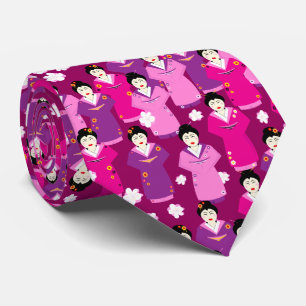 Gravata Geisha no padrão japonês Kimonos