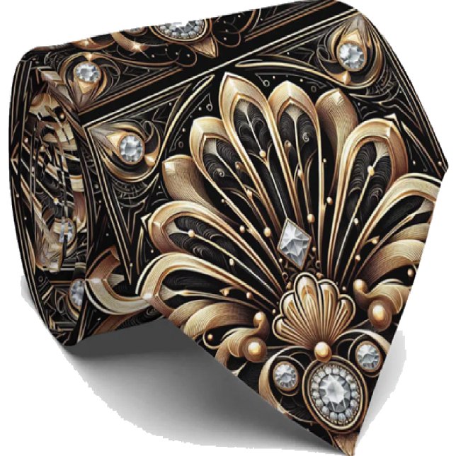 Gravata Gentleman's Tie | Art Deco Faux Diamond Neck Ties (Criador carregado)