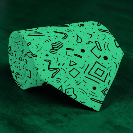Gravata Geométrica Preta e Verde Personalizada