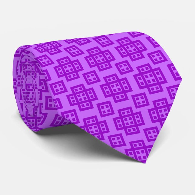Gravata Geométrico 030614 - Shades of Purple (Rolled)