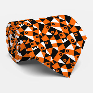 Gravata Geométrico Abstrato 030919 - Laranja