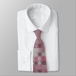 Gravata geométrico rosa e mauve