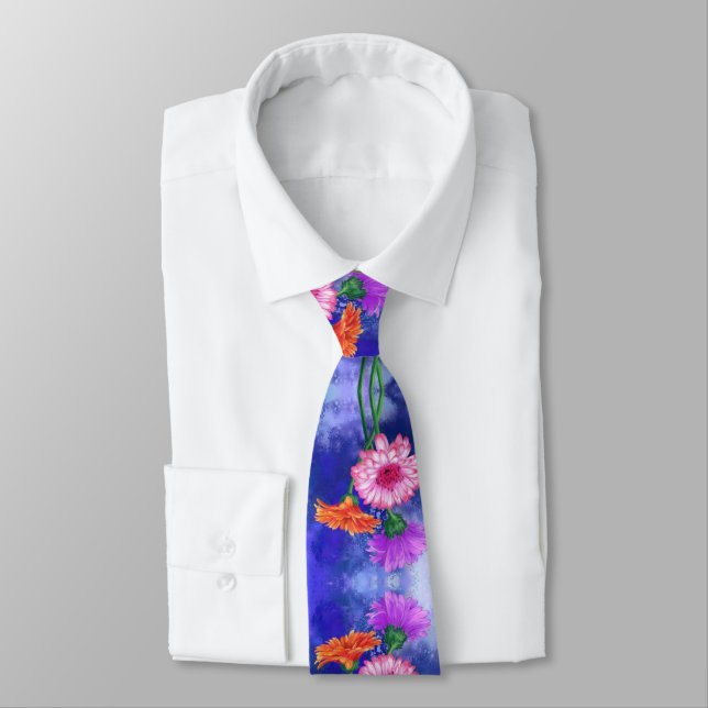 Gravata Gerbera Daisies Neck Tie (Amarrado)