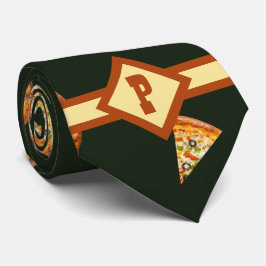Gravata Gift de Pizza Monograma Engraçado