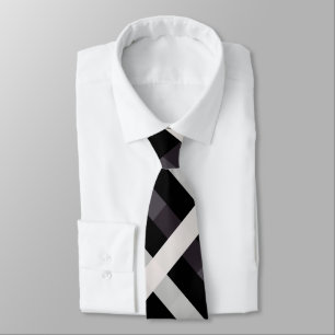 Gravata Gingham Diagonal em Marinho Preto, Escuro, Cinza L