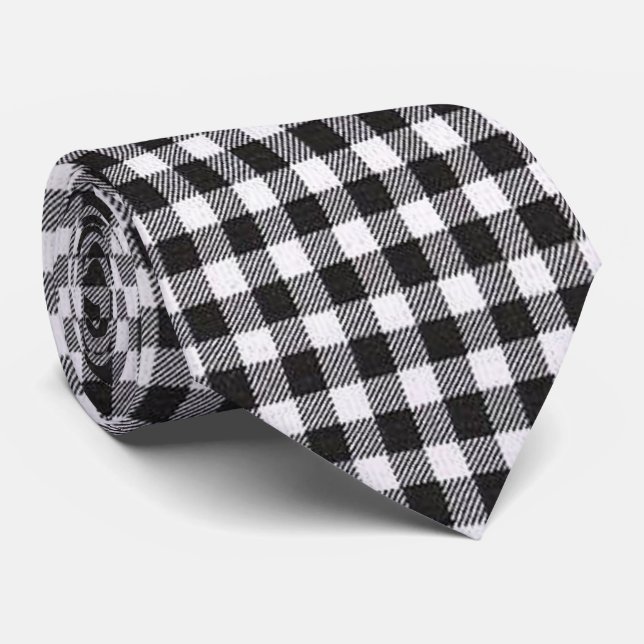 Gravata Gingham Negro (Rolled)