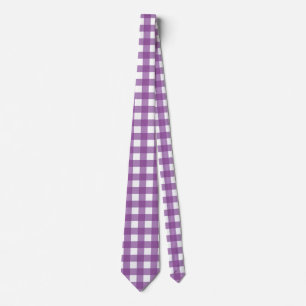 Gravata Gingham roxo e roxo claro