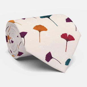 Gravata Ginkgo Leaf Pattern Watercolor Call Cores de outon