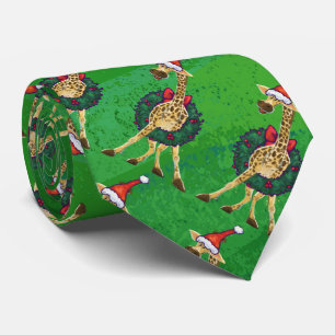 Gravata Giraffe Christmas Neck Tie
