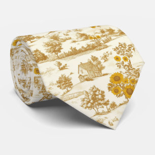 Gravata Girassol Campo Vintage Toile Amarelo (3)