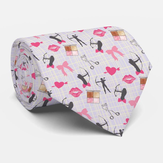 Gravata Girls Archery - Girly Hearts and Makeup (Rolled)