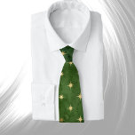 Gravata Glam Green Dourado Stars Winter<br><div class="desc">estrelas Douradas sobre fundo verde.</div>