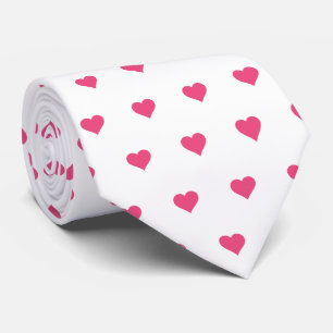 Gravata Glam White e Pink Hearts